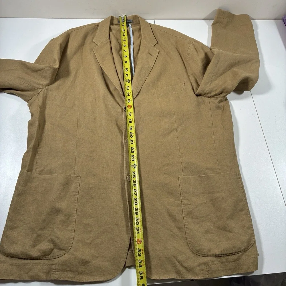 Johnston & Murphy Blazer XL 52 Linen Blend Unstructured Chore Barn Coat‎